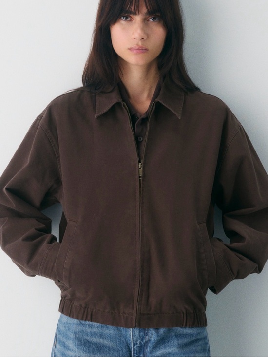 TNA Jackets & Blazers - ARITZIA TNA Brown Zip-Front Bomber Jacket